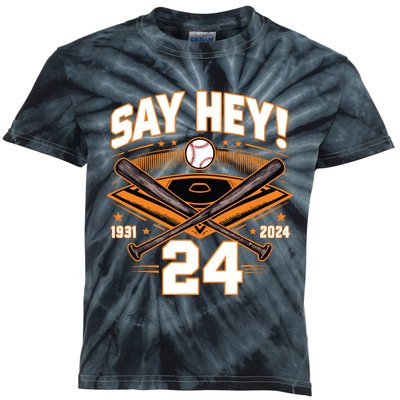 Mays Willie Tribute San Francisco Say Hey 1931 2024 Kids Tie-Dye T-Shirt