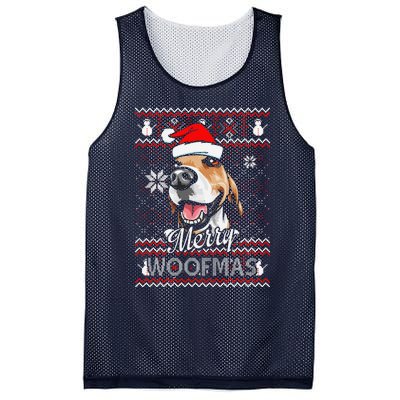 Merry Woofmas Tricolor Beagle Dog Santa Ugly Christmas Mesh Reversible Basketball Jersey Tank