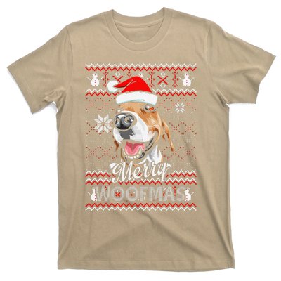 Merry Woofmas Tricolor Beagle Dog Santa Ugly Christmas T-Shirt