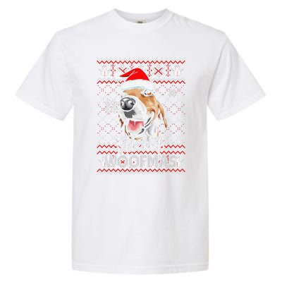 Merry Woofmas Tricolor Beagle Dog Santa Ugly Christmas Garment-Dyed Heavyweight T-Shirt