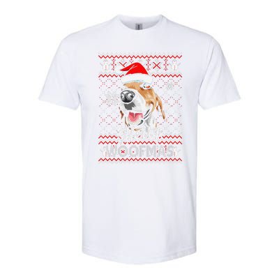 Merry Woofmas Tricolor Beagle Dog Santa Ugly Christmas Softstyle CVC T-Shirt