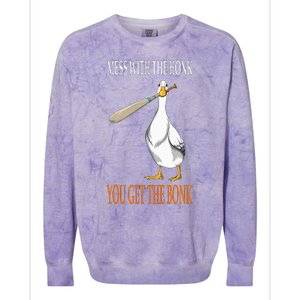 Mess With The Honk Goose Game Gamer Wooden Club Computer Colorblast Crewneck Sweatshirt