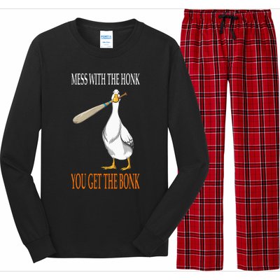 Mess With The Honk Goose Game Gamer Wooden Club Computer Long Sleeve Pajama Set