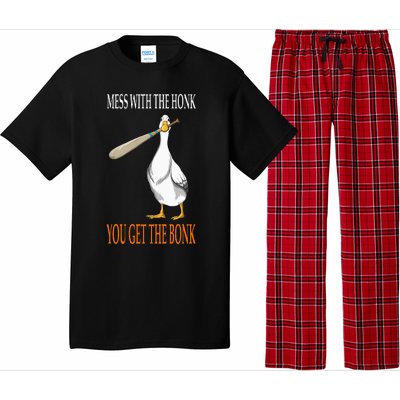 Mess With The Honk Goose Game Gamer Wooden Club Computer Pajama Set