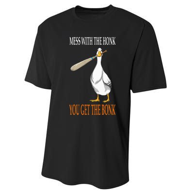 Mess With The Honk Goose Game Gamer Wooden Club Computer Performance Sprint T-Shirt