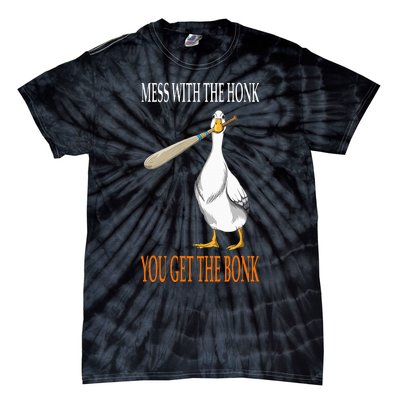 Mess With The Honk Goose Game Gamer Wooden Club Computer Tie-Dye T-Shirt