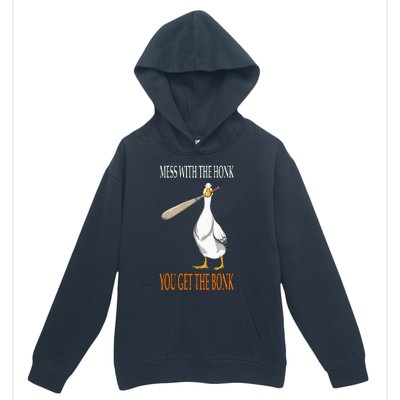 Mess With The Honk Goose Game Gamer Wooden Club Computer Urban Pullover Hoodie