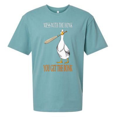 Mess With The Honk Goose Game Gamer Wooden Club Computer Sueded Cloud Jersey T-Shirt