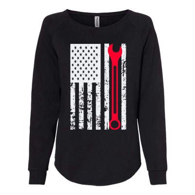 Mechanic Workshop Tools USA Flag Repairman Gift Womens California Wash Sweatshirt