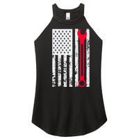 Mechanic Workshop Tools USA Flag Repairman Gift Women’s Perfect Tri Rocker Tank