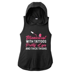 Manicurist With Tattoos Funny Nail Artist Nail Salon Ladies PosiCharge Tri-Blend Wicking Draft Hoodie Tank