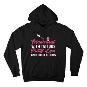 Manicurist With Tattoos Funny Nail Artist Nail Salon Hoodie