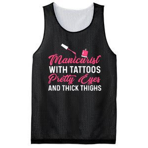 Manicurist With Tattoos Funny Nail Artist Nail Salon Mesh Reversible Basketball Jersey Tank