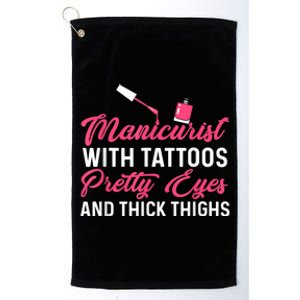 Manicurist With Tattoos Funny Nail Artist Nail Salon Platinum Collection Golf Towel