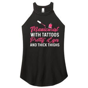 Manicurist With Tattoos Funny Nail Artist Nail Salon Women's Perfect Tri Rocker Tank