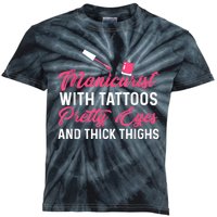 Manicurist With Tattoos Funny Nail Artist Nail Salon Kids Tie-Dye T-Shirt