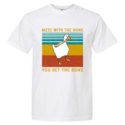 Mess With The Honk You Get The Bonk Funny Duck Goose Gift Garment-Dyed Heavyweight T-Shirt