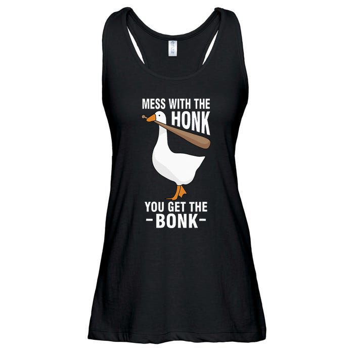 Mess With The Honk You Get The Bonk Ladies Essential Flowy Tank