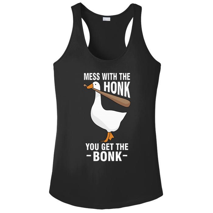 Mess With The Honk You Get The Bonk Ladies PosiCharge Competitor Racerback Tank