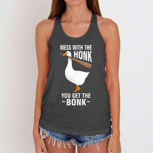 Mess With The Honk You Get The Bonk Women's Knotted Racerback Tank