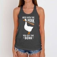 Mess With The Honk You Get The Bonk Women's Knotted Racerback Tank