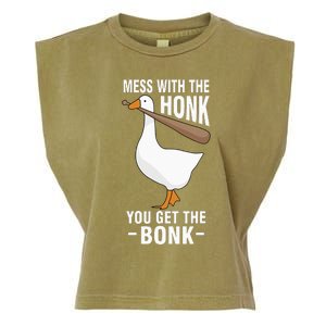 Mess With The Honk You Get The Bonk Garment-Dyed Women's Muscle Tee