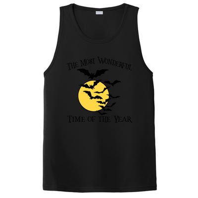 Most Wonderful Time Of Year Funny Halloween Quote Bats Moon Meaningful Gift PosiCharge Competitor Tank