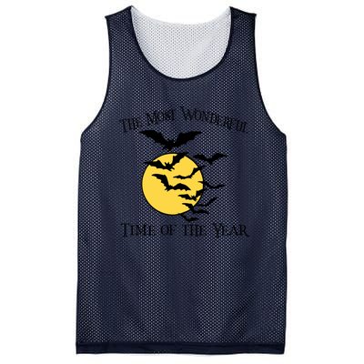 Most Wonderful Time Of Year Funny Halloween Quote Bats Moon Meaningful Gift Mesh Reversible Basketball Jersey Tank