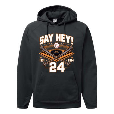 Mays Willie Tribute San Francisco Say Hey 1931 2024 Performance Fleece Hoodie