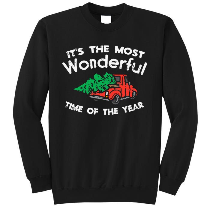 Most Wonderful Time Of Year Truck Xmas Tree Christmas PJ Sweatshirt