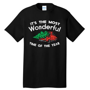 Most Wonderful Time Of Year Truck Xmas Tree Christmas PJ Tall T-Shirt