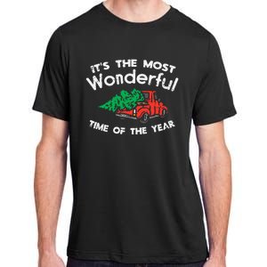 Most Wonderful Time Of Year Truck Xmas Tree Christmas PJ Adult ChromaSoft Performance T-Shirt