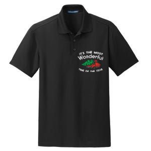 Most Wonderful Time Of Year Truck Xmas Tree Christmas PJ Dry Zone Grid Polo