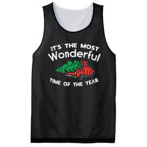 Most Wonderful Time Of Year Truck Xmas Tree Christmas PJ Mesh Reversible Basketball Jersey Tank