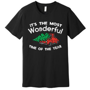 Most Wonderful Time Of Year Truck Xmas Tree Christmas PJ Premium T-Shirt