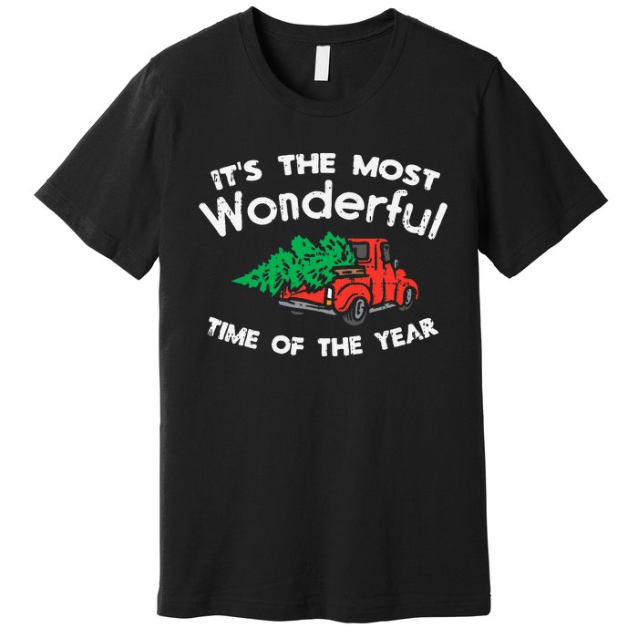 Most Wonderful Time Of Year Truck Xmas Tree Christmas PJ Premium T-Shirt