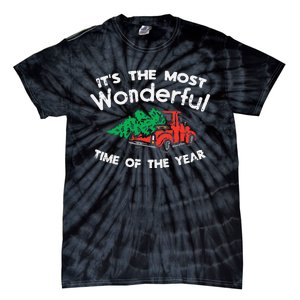 Most Wonderful Time Of Year Truck Xmas Tree Christmas PJ Tie-Dye T-Shirt