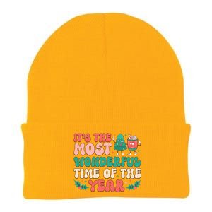 Most Wonderful Time Of The Year Festive Graphic Knit Cap Winter Beanie