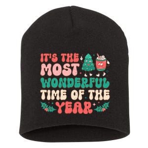 Most Wonderful Time Of The Year Festive Graphic Short Acrylic Beanie