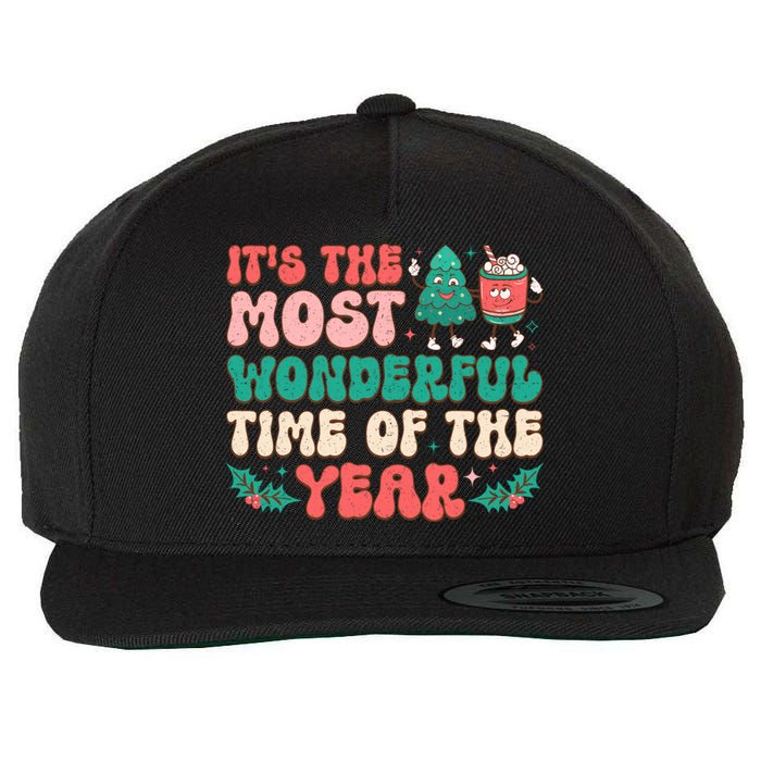 Most Wonderful Time Of The Year Festive Graphic Wool Snapback Cap