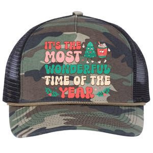 Most Wonderful Time Of The Year Festive Graphic Retro Rope Trucker Hat Cap