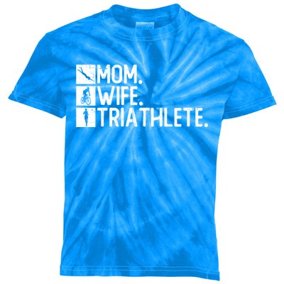 Mom Wife Triathlete Cool Gift Triathlon Training Triathlete Gift Kids Tie-Dye T-Shirt