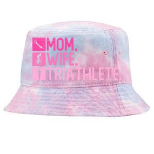 Mom Wife Triathlete Funny Gift Triathlon Training Triathlete Gift Tie-Dyed Bucket Hat