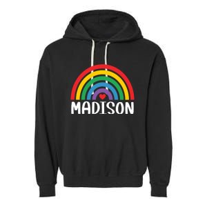 Madison Wisconsin Travel I Love Madison Usa Meaningful Gift Garment-Dyed Fleece Hoodie