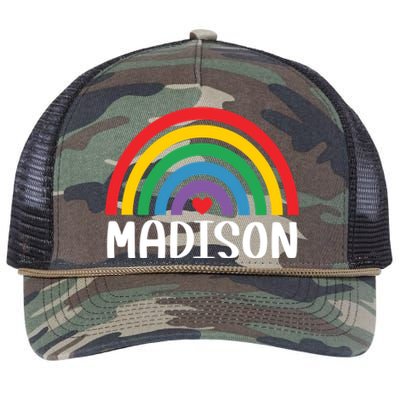 Madison Wisconsin Travel I Love Madison Usa Meaningful Gift Retro Rope Trucker Hat Cap