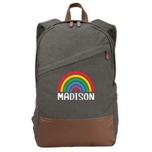 Madison Wisconsin Travel I Love Madison Usa Meaningful Gift Cotton Canvas Backpack