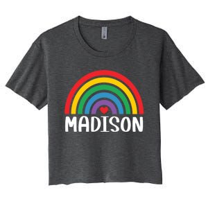 Madison Wisconsin Travel I Love Madison Usa Meaningful Gift Women's Crop Top Tee