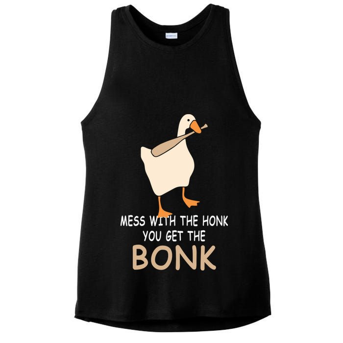 Mess With The Honk You Get The Bonk Ladies PosiCharge Tri-Blend Wicking Tank