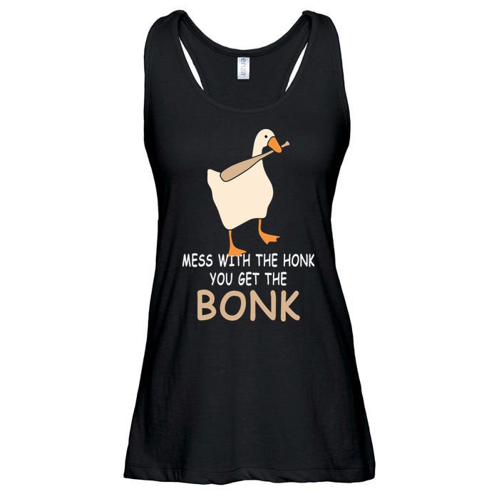 Mess With The Honk You Get The Bonk Ladies Essential Flowy Tank