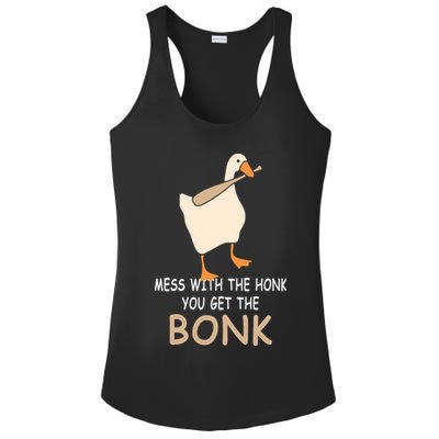 Mess With The Honk You Get The Bonk Ladies PosiCharge Competitor Racerback Tank